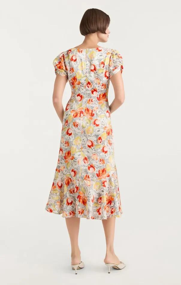 Cinq Sept Walker Dress Lineworkfloralivorymulti Women Midi