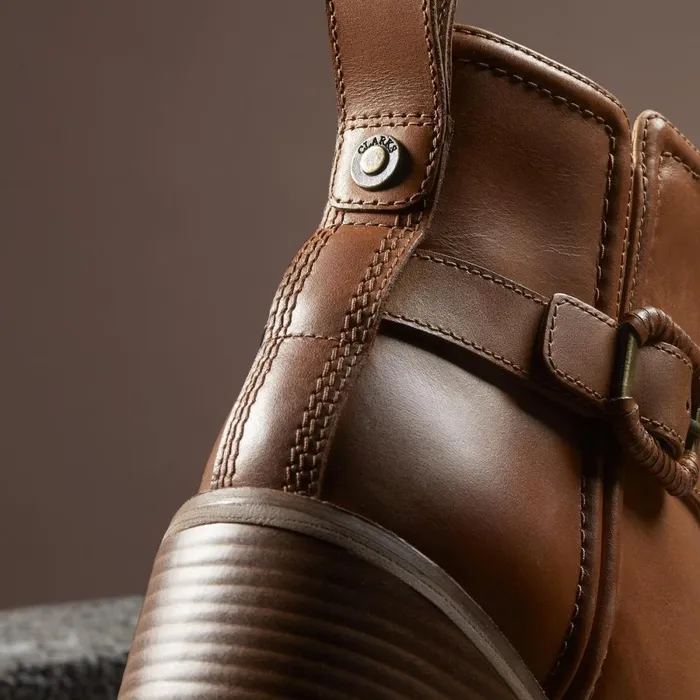 Clarks Ankle Boots Chamberly Trim Mid Tan Leather 8211 Women