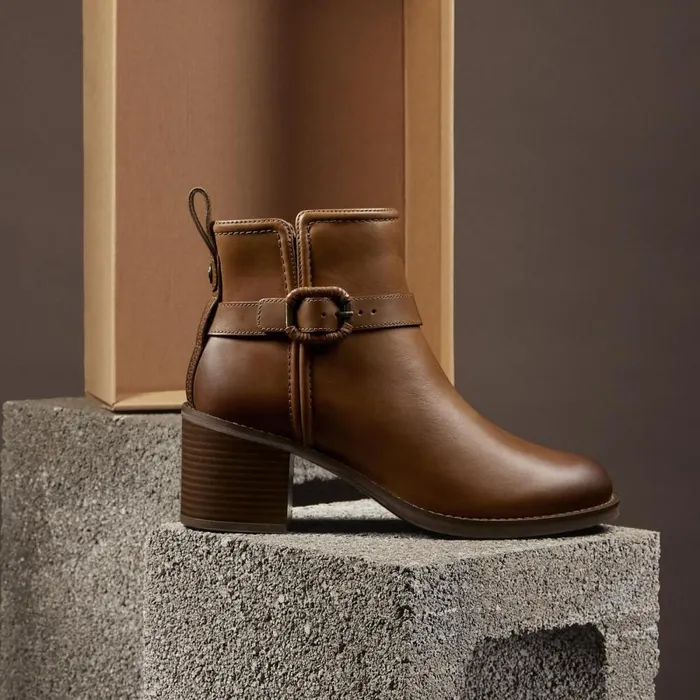 Clarks Ankle Boots Chamberly Trim Mid Tan Leather 8211 Women