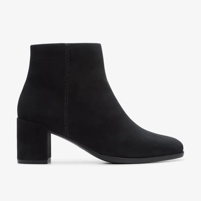 Clarks Ankle Boots Freva 55 Zip Ankle Boot Black Suede 8211 Women