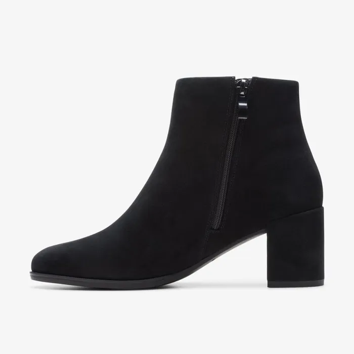 Clarks Ankle Boots Freva 55 Zip Ankle Boot Black Suede 8211 Women