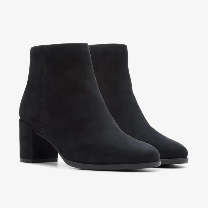 Clarks Ankle Boots Freva 55 Zip Ankle Boot Black Suede 8211 Women