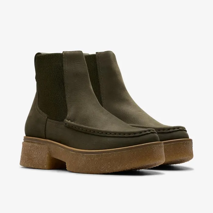 Clarks Ankle Boots Linoso Top Ankle Boot Dark Green Nubuck 8211 Women
