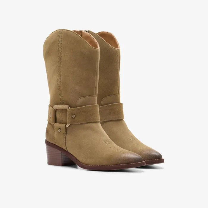 Clarks Ankle Boots Morzine Rise Dark Sand Suede 8211 Women