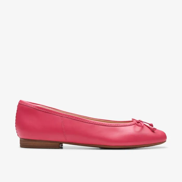 Clarks Ballet Pumps Fawna Lily Bright Pink Leather 8211 Women
