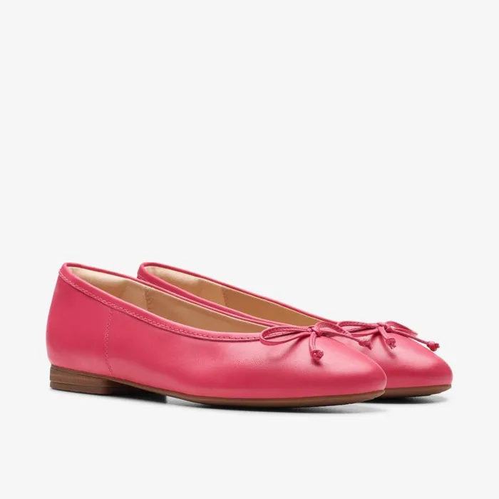 Clarks Ballet Pumps Fawna Lily Bright Pink Leather 8211 Women