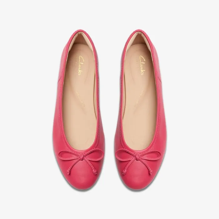 Clarks Ballet Pumps Fawna Lily Bright Pink Leather 8211 Women