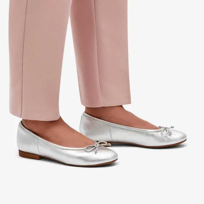 Clarks Ballet Pumps Fawna Lily Silver Leather 8211 Women