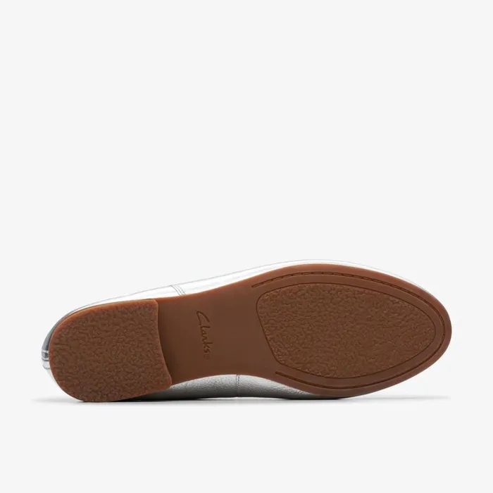 Clarks Ballet Pumps Fawna Lily Silver Leather 8211 Women
