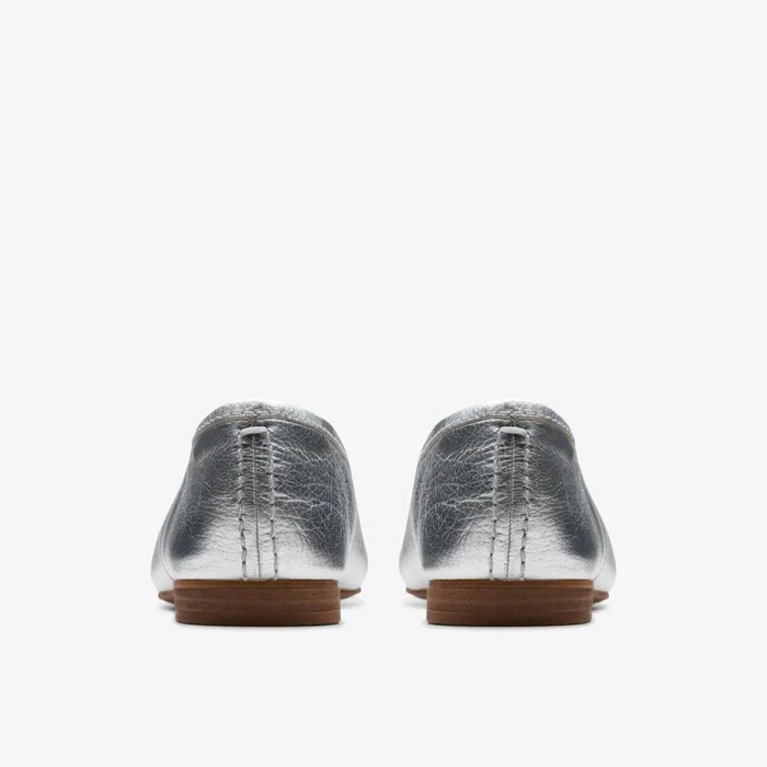 Clarks Ballet Pumps Fawna Lily Silver Leather 8211 Women