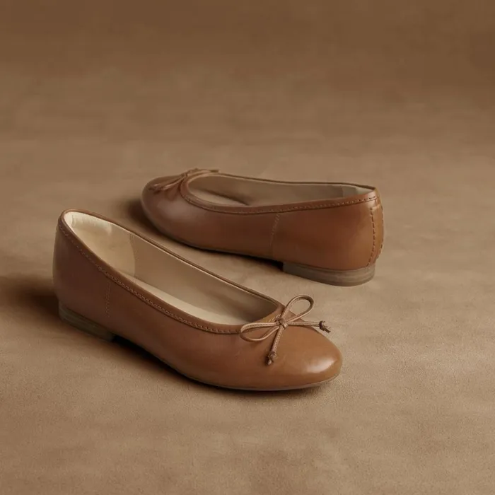 Clarks Ballet Pumps Fawna Lily Tan Leather 8211 Women