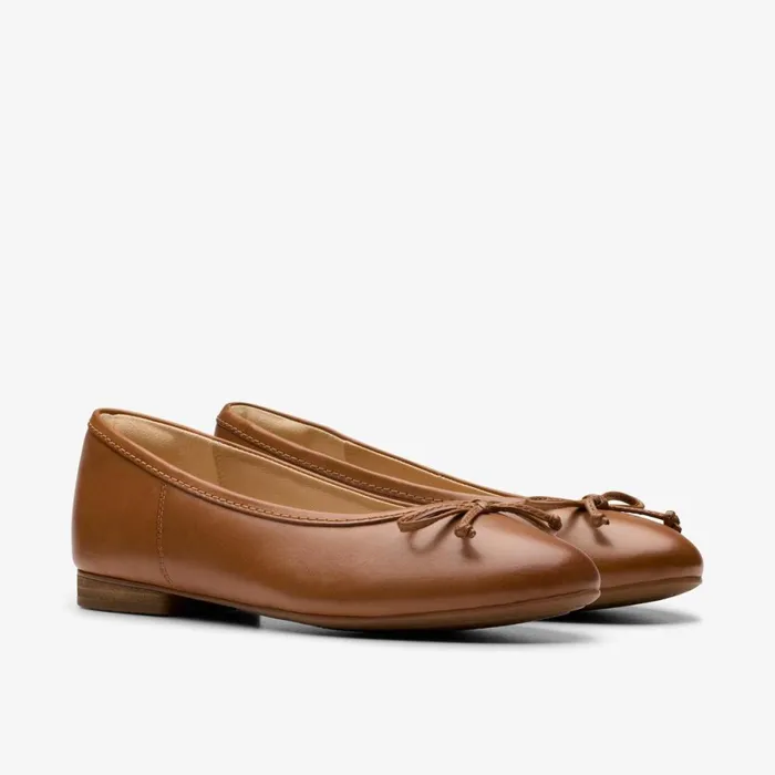 Clarks Ballet Pumps Fawna Lily Tan Leather 8211 Women