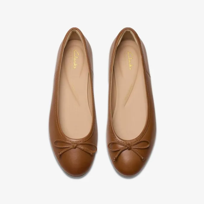 Clarks Ballet Pumps Fawna Lily Tan Leather 8211 Women