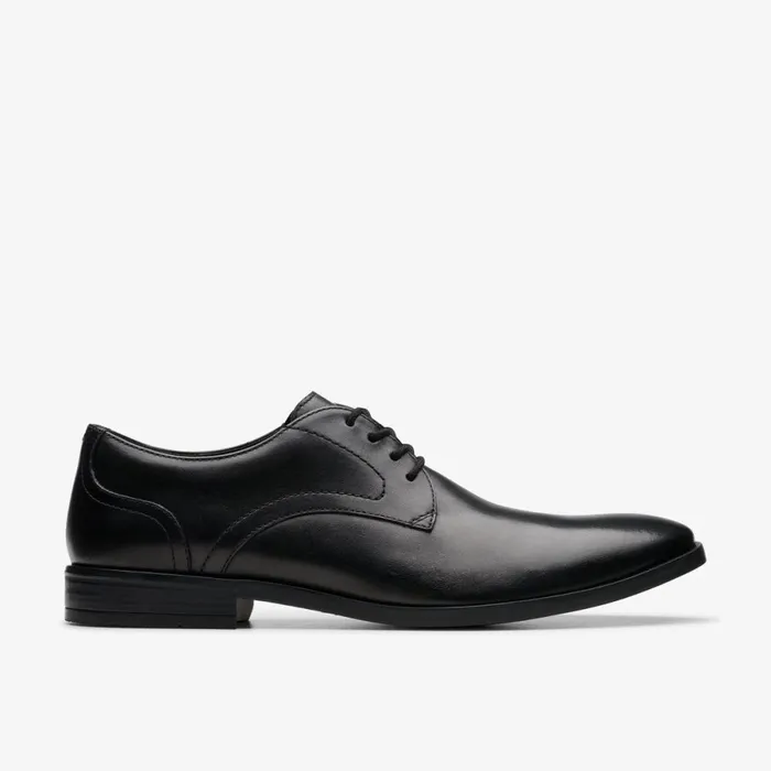 Clarks Black Shoes Brandon Lace Black Leather 8211 Men