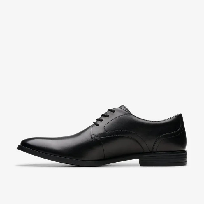 Clarks Black Shoes Brandon Lace Black Leather 8211 Men