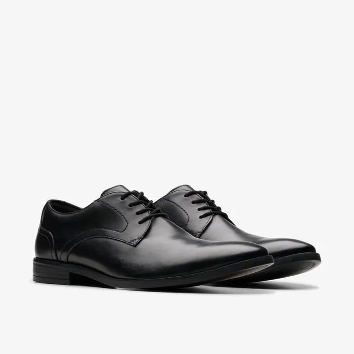 Clarks Black Shoes Brandon Lace Black Leather 8211 Men