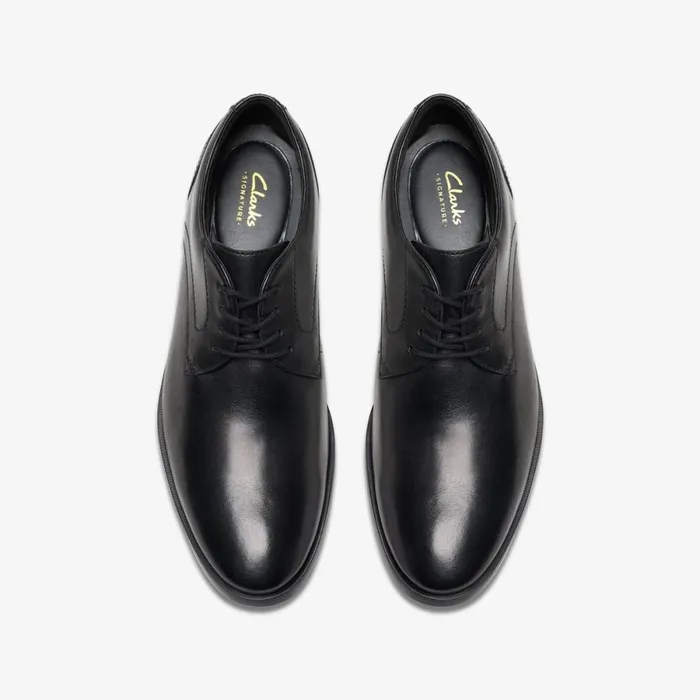 Clarks Black Shoes Brandon Lace Black Leather 8211 Men