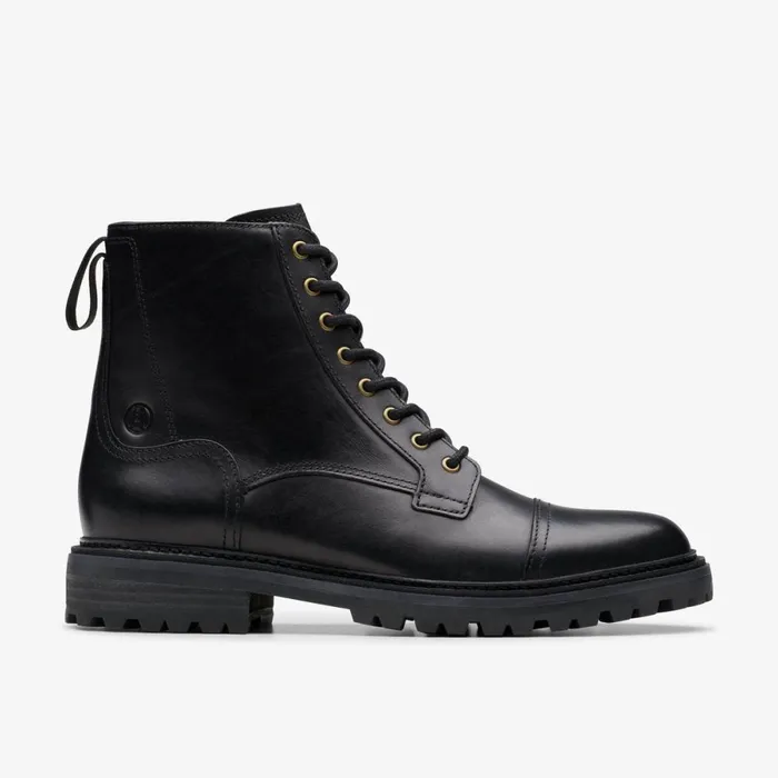 Clarks Black Shoes Clarkridge Hi Black Leather 8211 Men