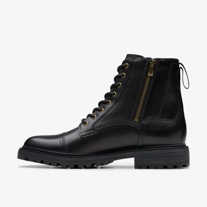 Clarks Black Shoes Clarkridge Hi Black Leather 8211 Men