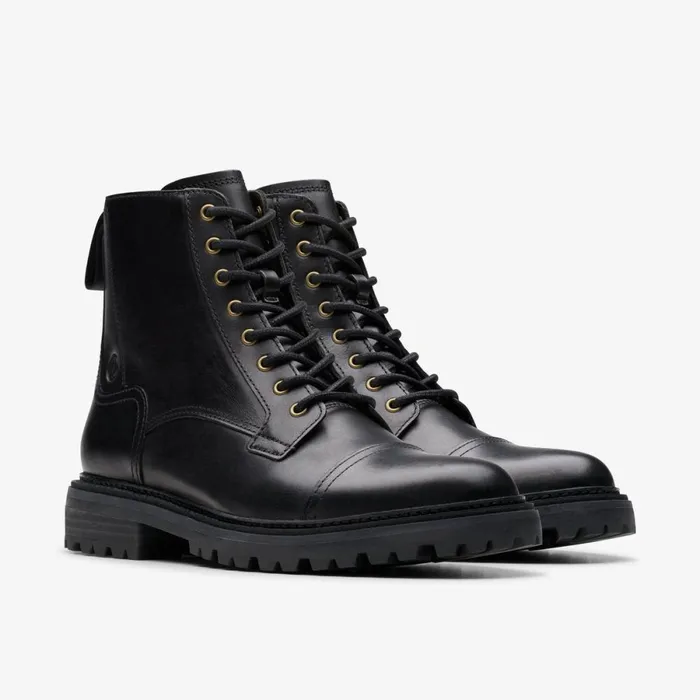 Clarks Black Shoes Clarkridge Hi Black Leather 8211 Men