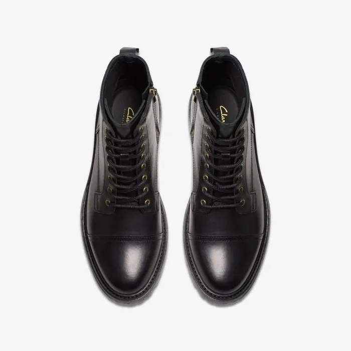 Clarks Black Shoes Clarkridge Hi Black Leather 8211 Men