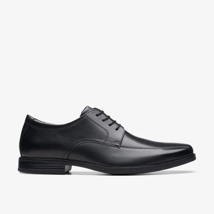 Clarks Black Shoes Howard Over Black Leather 8211 Men