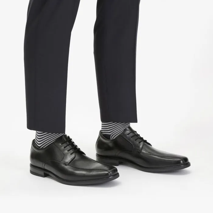 Clarks Black Shoes Howard Over Black Leather 8211 Men