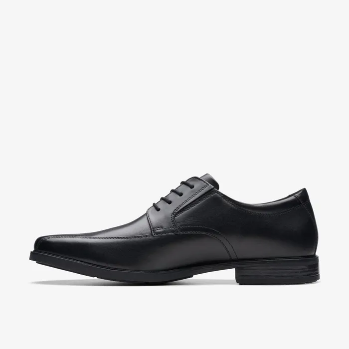 Clarks Black Shoes Howard Over Black Leather 8211 Men