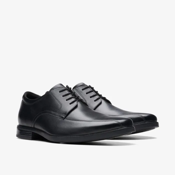Clarks Black Shoes Howard Over Black Leather 8211 Men