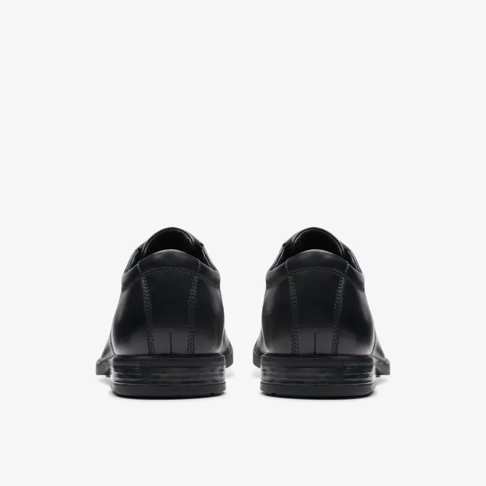 Clarks Black Shoes Howard Over Black Leather 8211 Men