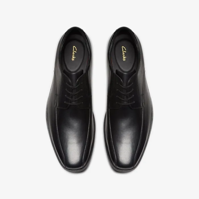 Clarks Black Shoes Howard Over Black Leather 8211 Men