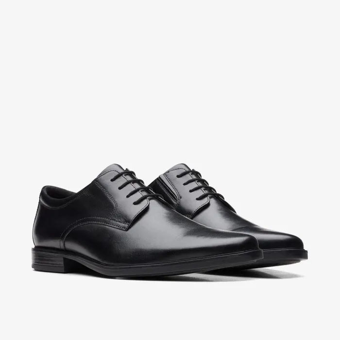 Clarks Black Shoes Howard Walk Black Leather 8211 Men