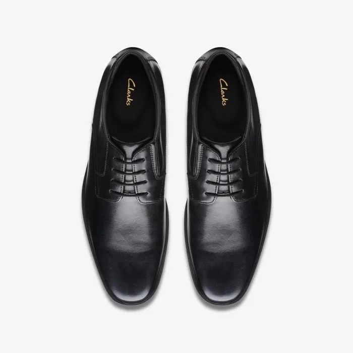 Clarks Black Shoes Howard Walk Black Leather 8211 Men