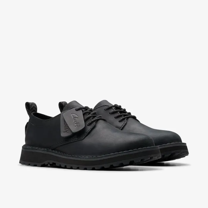 Clarks Black Shoes Solsbury Lace Black Leather 8211 Men