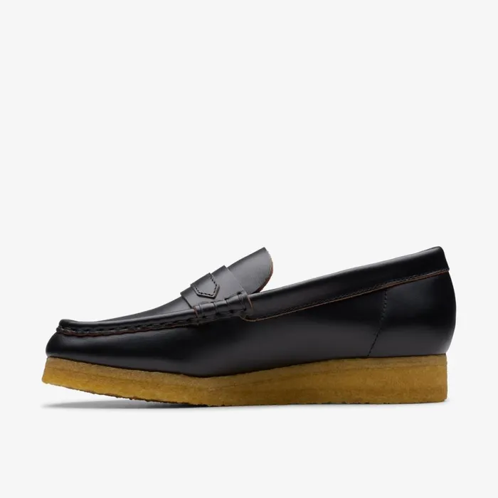 Clarks Black Shoes Wallabee Loafer Black Smooth Leather 8211 Women