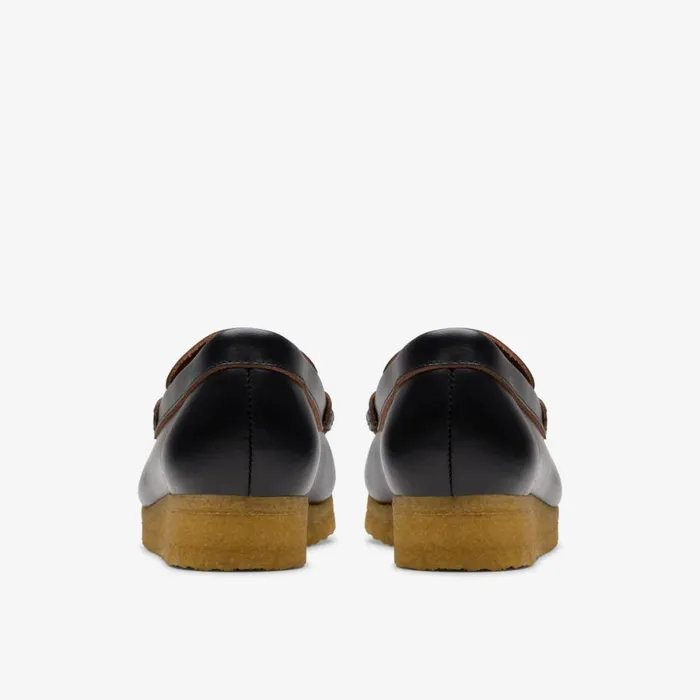 Clarks Black Shoes Wallabee Loafer Black Smooth Leather 8211 Women