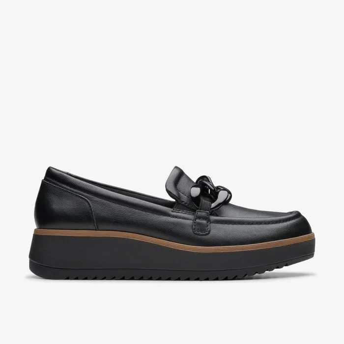 Clarks Black Shoes Zylah May Black Leather 8211 Women