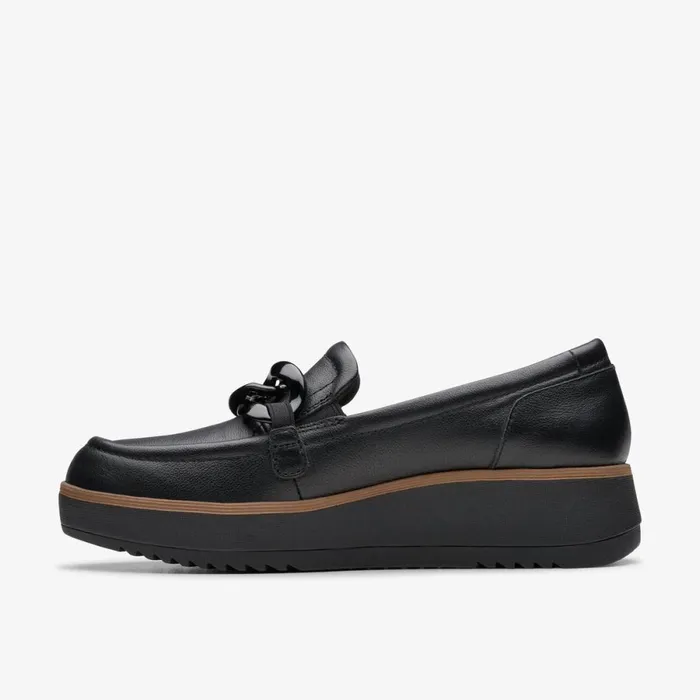 Clarks Black Shoes Zylah May Black Leather 8211 Women
