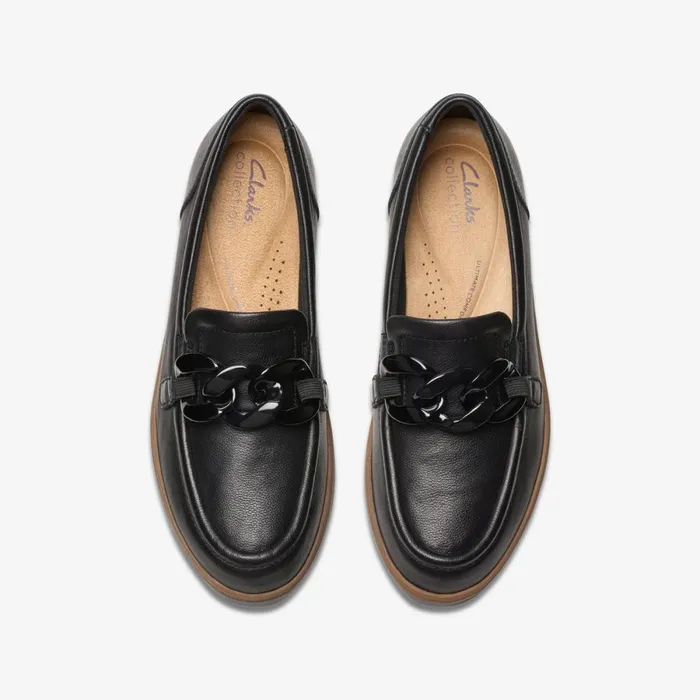 Clarks Black Shoes Zylah May Black Leather 8211 Women