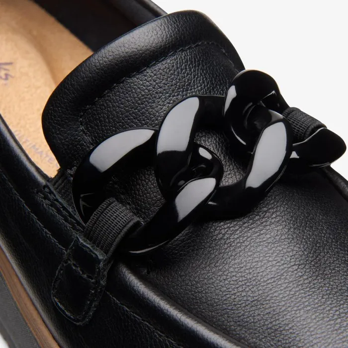 Clarks Black Shoes Zylah May Black Leather 8211 Women
