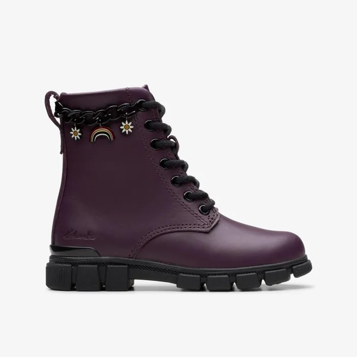 Clarks Boots Evyn Charm Plum 8211 Kids
