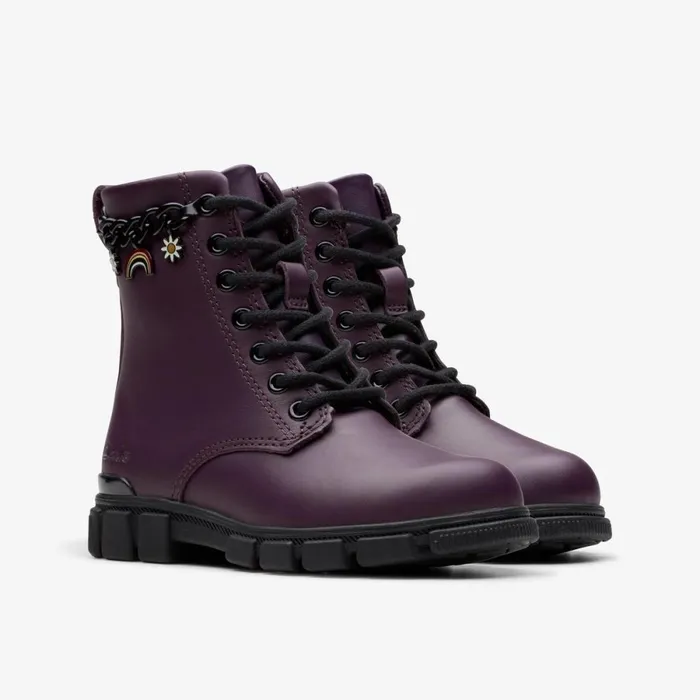 Clarks Boots Evyn Charm Plum 8211 Kids