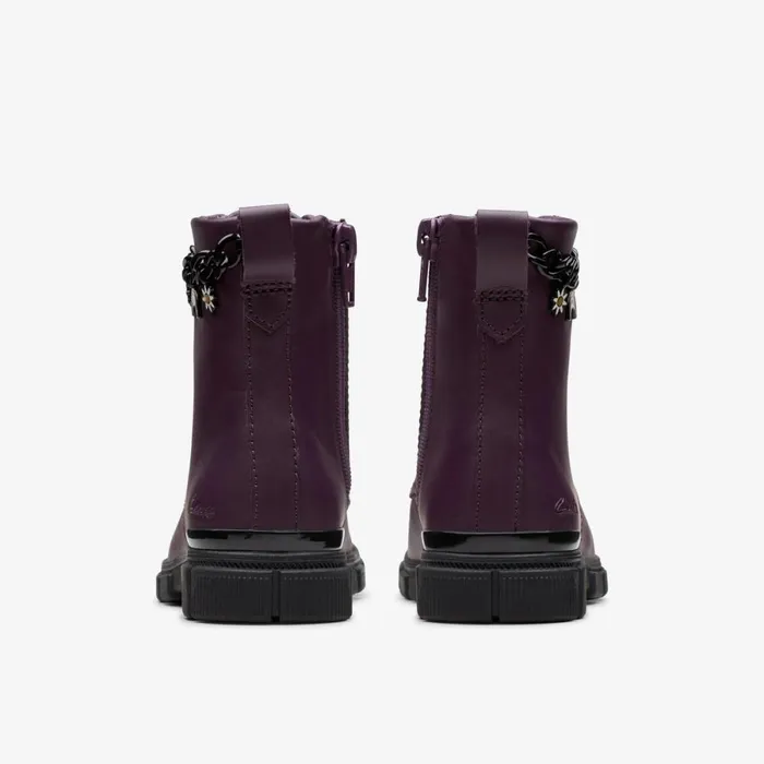 Clarks Boots Evyn Charm Plum 8211 Kids