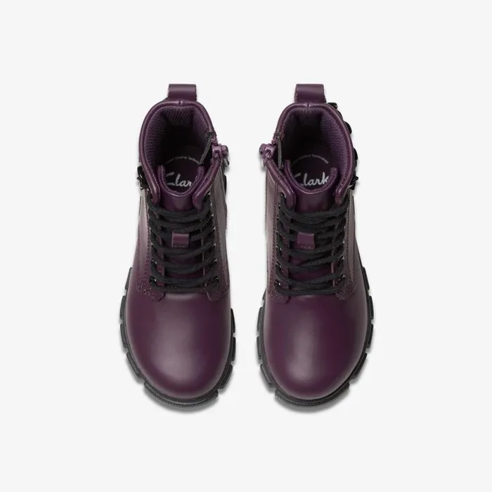 Clarks Boots Evyn Charm Plum 8211 Kids
