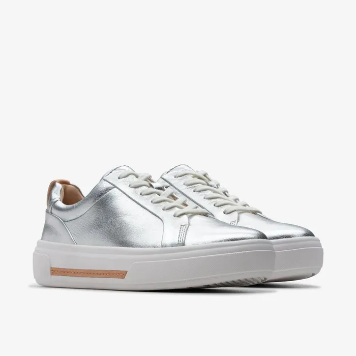 Clarks Flat Shoes Hollyhock Walk Silver Leather 8211 Women