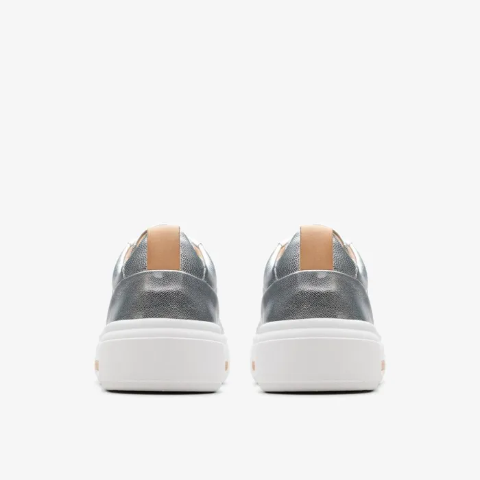 Clarks Flat Shoes Hollyhock Walk Silver Leather 8211 Women