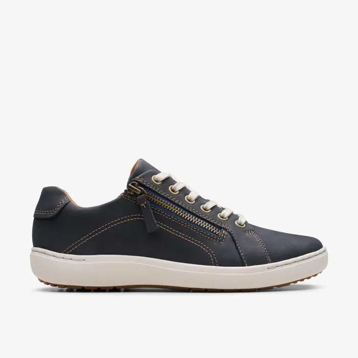 Clarks Flat Shoes Nalle Lace Navy Nubuck 8211 Women