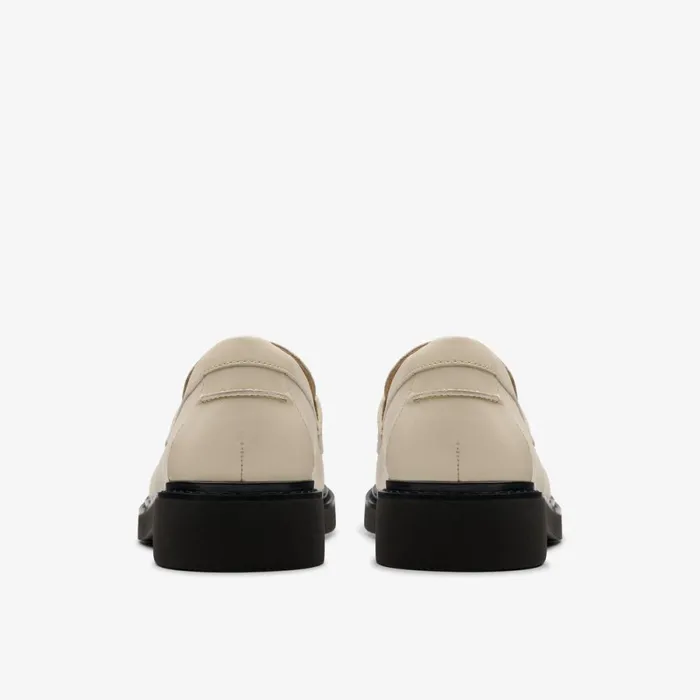 Clarks Flat Shoes Splend Edge Cream Leather 8211 Women