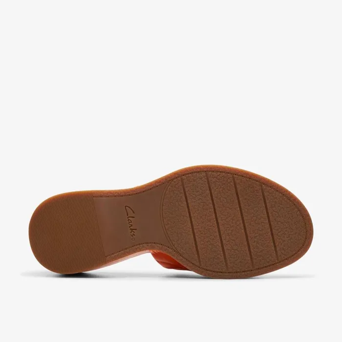 Clarks Heels Manon Glide Orange Leather 8211 Women