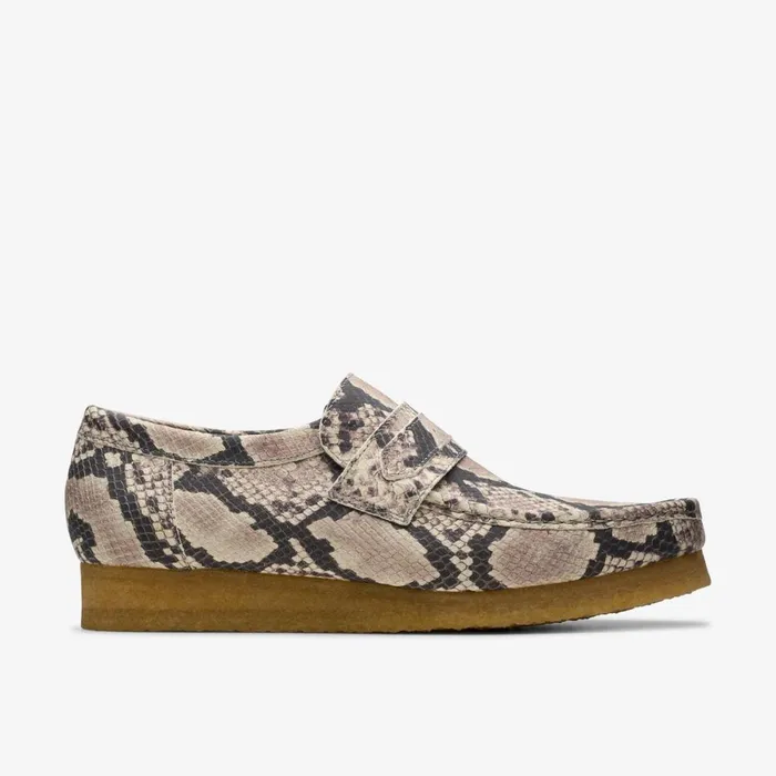 Clarks Loafers Wallabee Loafer Grey Snake Leather 8211 Men